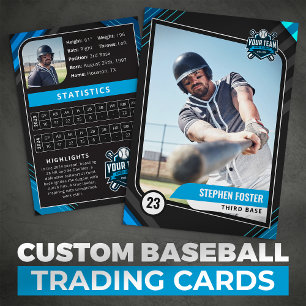 Presentación Tarjeta de béisbol coleccionable Blue & Black Pro