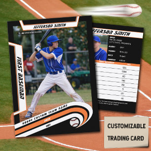 Presentación Tarjeta de béisbol de intercambio naranja negro vi