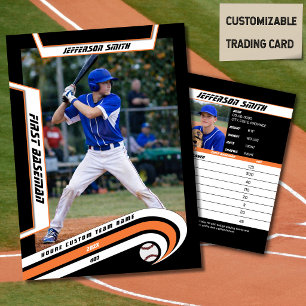 Presentación Tarjeta de béisbol de intercambio Naranja vivo neg
