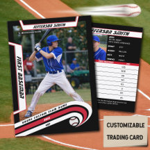 Tarjeta de béisbol de intercambio rojo negro anima