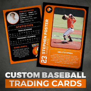 Presentación Tarjeta de béisbol de regalo de béisbol naranja
