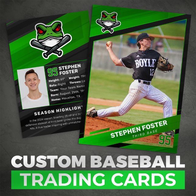 Presentación Tarjeta de béisbol Green & Black, tarjeta de béisb (Subido por el creador)
