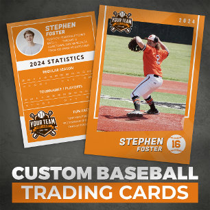 Presentación Tarjeta de béisbol personalizable de jugador de bé