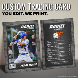 Presentación Tarjeta de béisbol personalizada, deporte grafito 