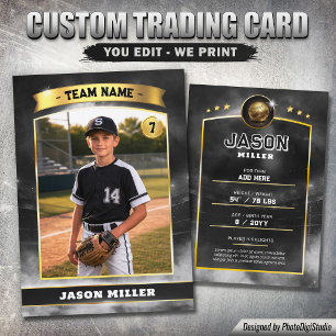 Presentación Tarjeta de béisbol personalizada, Estadio Black Go