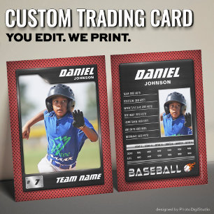 Presentación Tarjeta de béisbol personalizada, estadísticas PRO