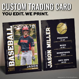Presentación Tarjeta de béisbol personalizada, jugador de béisb