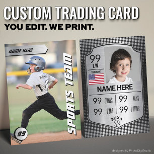 Presentación Tarjeta de béisbol personalizada, jugador de escud