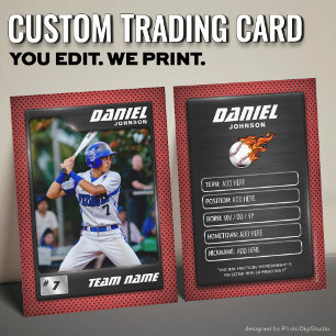 Presentación Tarjeta de béisbol personalizada, jugador de grafi