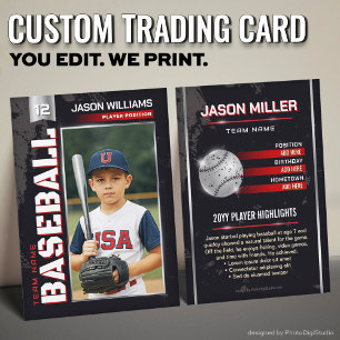 Presentación Tarjeta de béisbol personalizada, Jugador de Poder