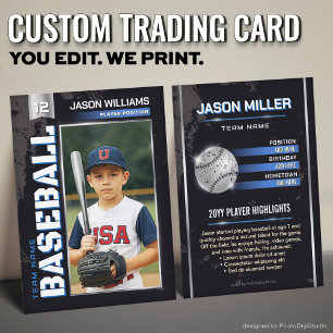 Presentación Tarjeta de béisbol personalizada, jugador de poder
