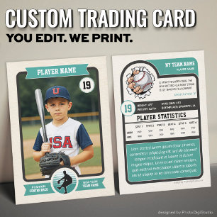 Presentación Tarjeta de béisbol personalizada vintage, jugador 