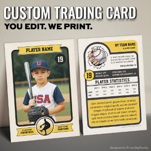 Presentación Tarjeta de béisbol personalizada vintage, jugador