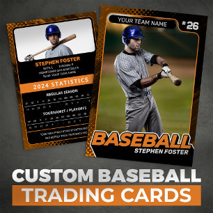 Presentación Tarjeta de béisbol profesional personalizada naran