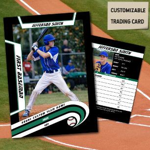 Presentación Tarjeta de béisbol verde vivo negro
