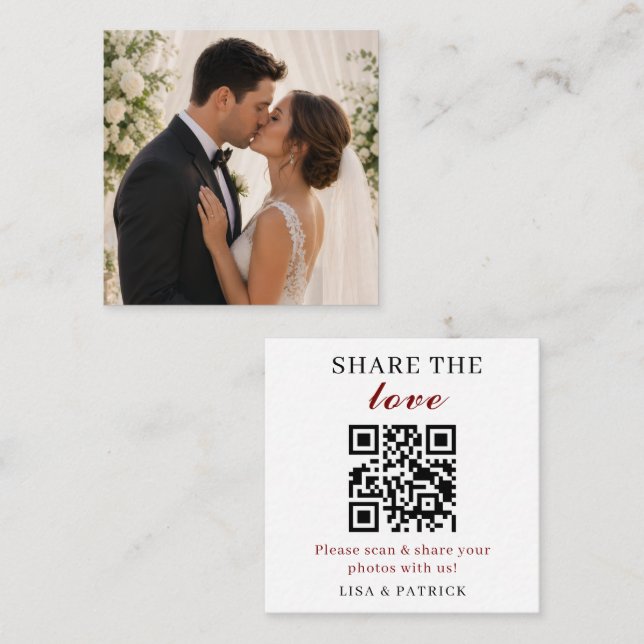 Presentación Tarjeta de boda con código QR personalizado Compar (Anverso / Reverso)