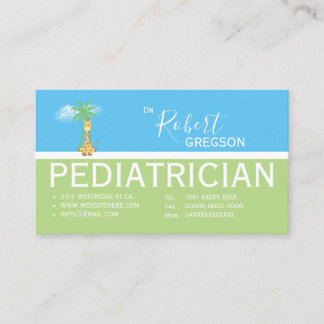 Presentación Tarjeta de cita para pediatra de jirafa cuta