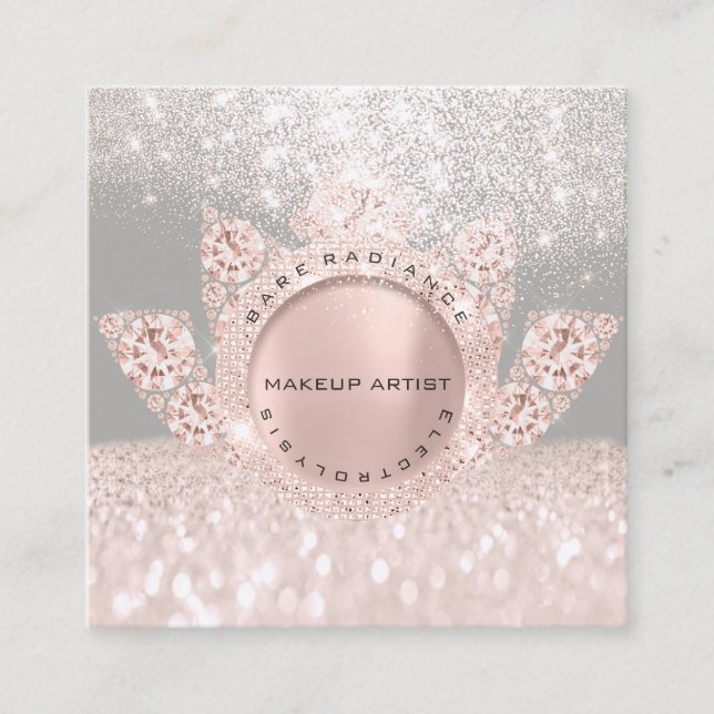 Presentación Tarjeta de cita Rosa de electrolisis Gris Purpurin (Anverso)