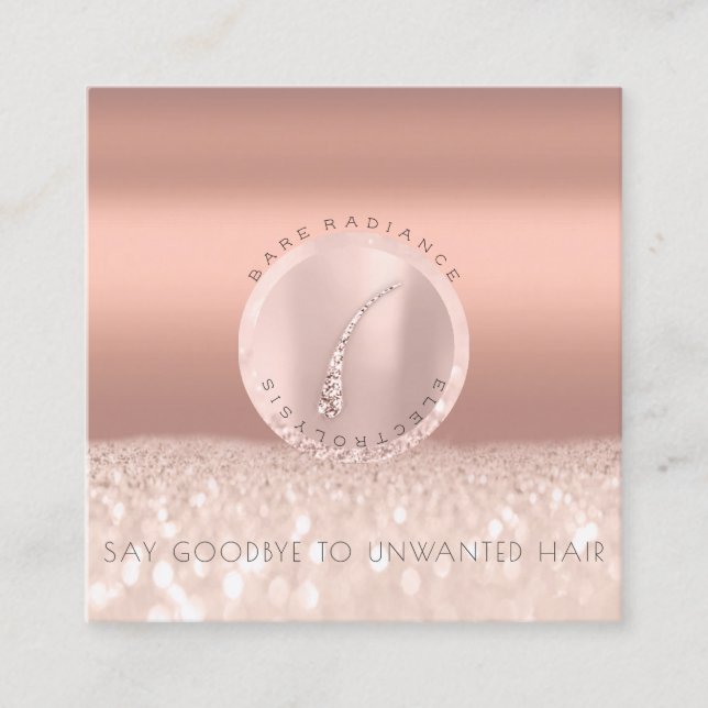 Presentación Tarjeta de cita Rosa de electrolisis Purpurina Cob (Anverso)