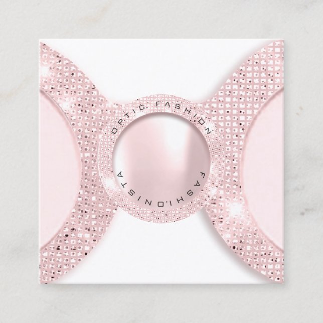 Presentación Tarjeta de cita Rosa óptico Pearl Purpurina (Anverso)