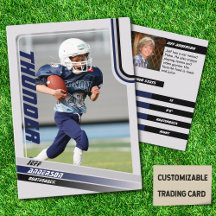 Tarjeta de Colección de Fútbol Americano Azul para