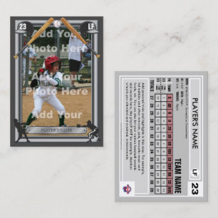 Presentación Tarjeta de comercio de béisbol Dark Gray Frt - Est