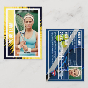 Presentación Tarjeta de comercio de equipos de tenis - Rayos ne