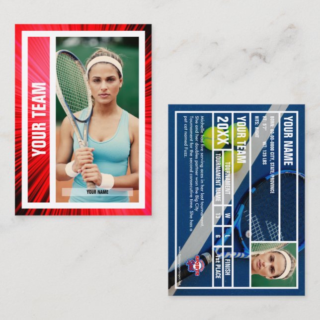 Presentación Tarjeta de comercio de equipos de tenis - Rays roj (Anverso / Reverso)