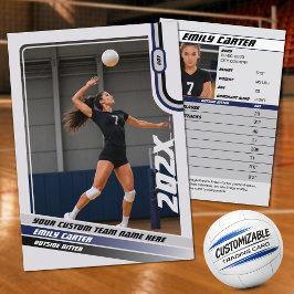 Presentación Tarjeta de comercio de voleibol personalizada azul