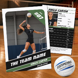 Presentación Tarjeta de comercio de voleibol personalizada blan