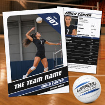 Tarjeta de Comercio de Voleibol Personalizada Blan