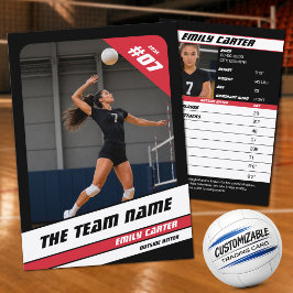 Presentación Tarjeta de comercio de voleibol personalizada negr