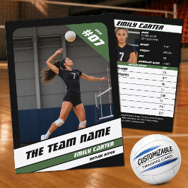 Presentación Tarjeta de comercio de voleibol personalizada negr