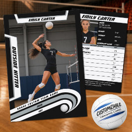 Presentación Tarjeta de Comercio de Voleibol Personalizada Plat