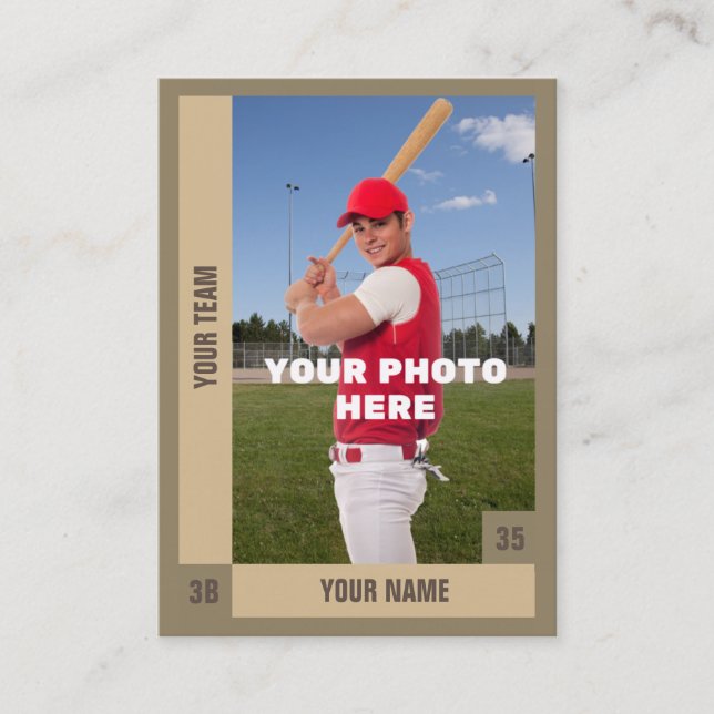 Presentación Tarjeta de comercio Sepia Baseball - Estadísticas  (Anverso)