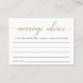 Presentación Tarjeta de consejo matrimonial personalizada - Pur