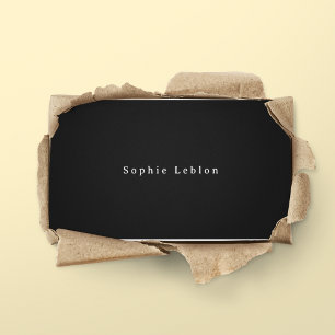 Presentación Tarjeta de contacto minimalista negra