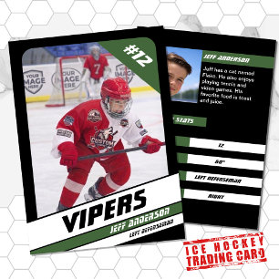 Presentación Tarjeta de Cromos de Hockey sobre Hielo en Verde N