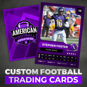 Presentación Tarjeta de Cromos de Jugador de Fútbol Americano P