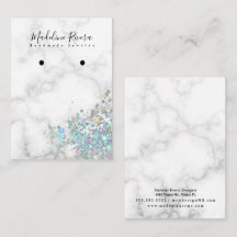 Tarjeta de exhibición de arete blanco de mármol ho