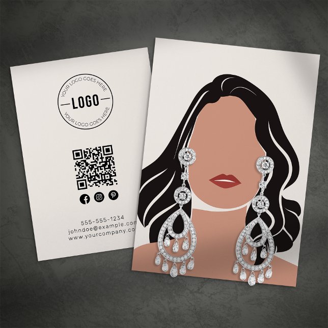 Presentación Tarjeta de exhibición de aretes con código QR (Subido por el creador)