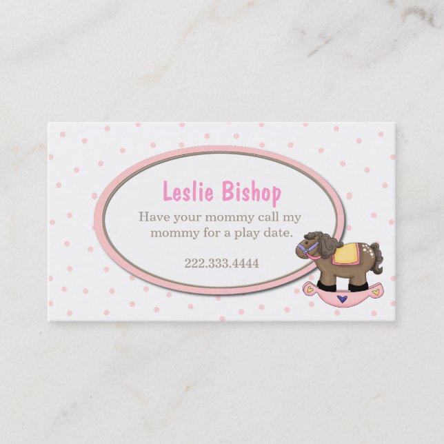 Presentación Tarjeta de fecha de juego de Chica de caballos de  (Anverso)