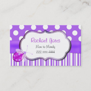 Presentación Tarjeta de fecha de juego de mami Lavender Ladybug