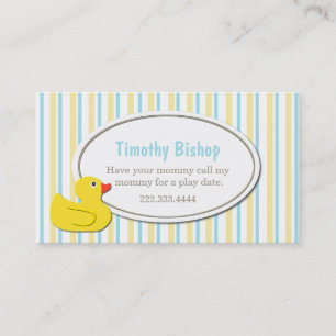 Presentación Tarjeta de fecha Ducky de goma del juego