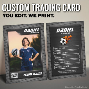 Presentación Tarjeta de fútbol personalizada, Black Graphite Sp