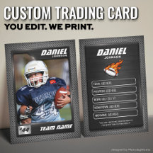 Tarjeta de fútbol personalizada, Black Graphite Sp