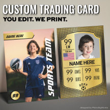 Tarjeta de fútbol personalizada, jugador con escud