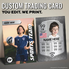 Presentación Tarjeta de fútbol personalizada, jugador de escudo