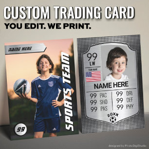 Presentación Tarjeta de fútbol personalizada, jugador de escudo