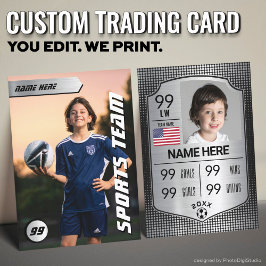 Presentación Tarjeta de fútbol personalizada, jugador de escudo